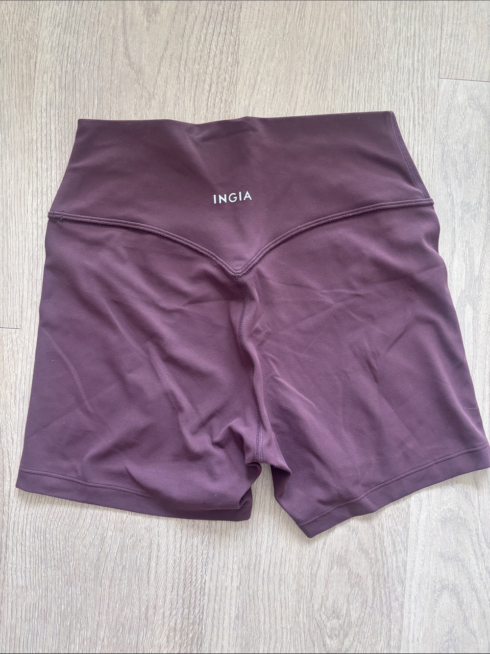 Ingia High-Waist Biker Shorts in Plum